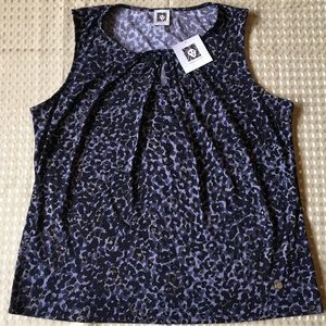 Anne Klein Stretch Tank Top Animal Print Sz Large